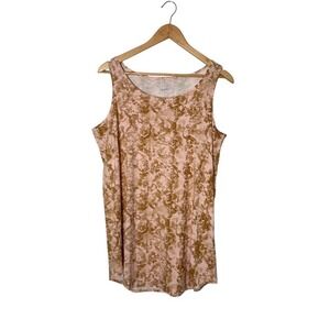 Pink Brown Snakeskin Print Tank Top Dress Womens L Lori Goldstein Western BOHO